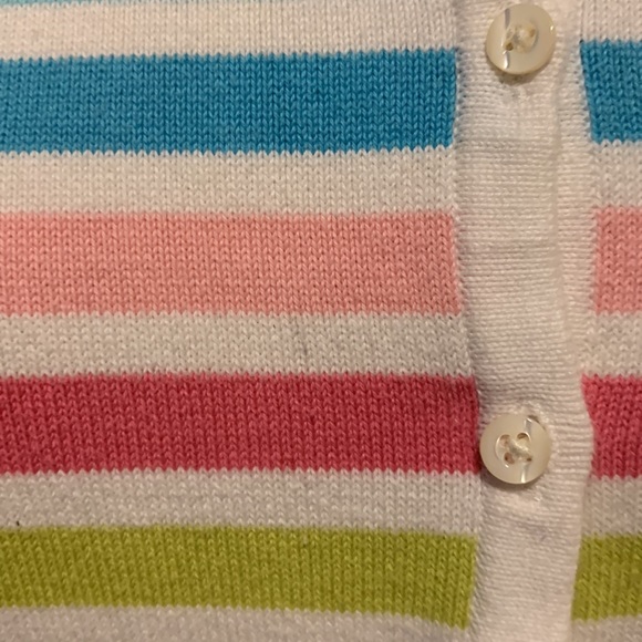 JONES NEW YORK SPORT Pink, Blue & Green striped Cardigan, Cotton blend, Medium - Picture 6 of 13